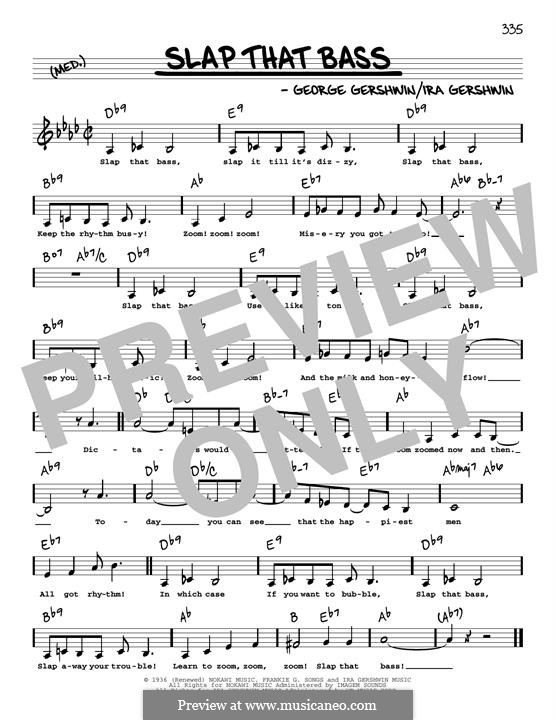 Slap That Bass: Low Voice by George Gershwin