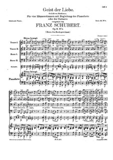 Spirit of Love, D.747 Op.11 No.3: For voices and piano (or guitar) by Franz Schubert