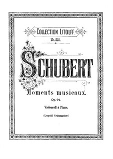 Six Musical Moments, D.780 Op.94: Musical moments No.1-4, for cello and piano by Franz Schubert