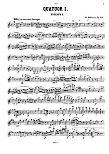 String Quartet No.13 in A Minor 'Rosamunde', D.804 Op.29: Violin I part by Franz Schubert