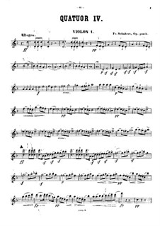 String Quartet No.14 in D Minor 'Death and the Maiden', D.810: Violin I part by Franz Schubert