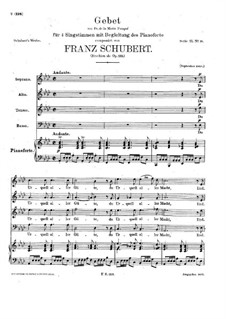 Gebet (Prayer), D.815 Op.139: Piano-vocal score by Franz Schubert