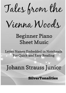 Tales from the Vienna Woods, Op.325: For beginner piano by Johann Strauss (Sohn)