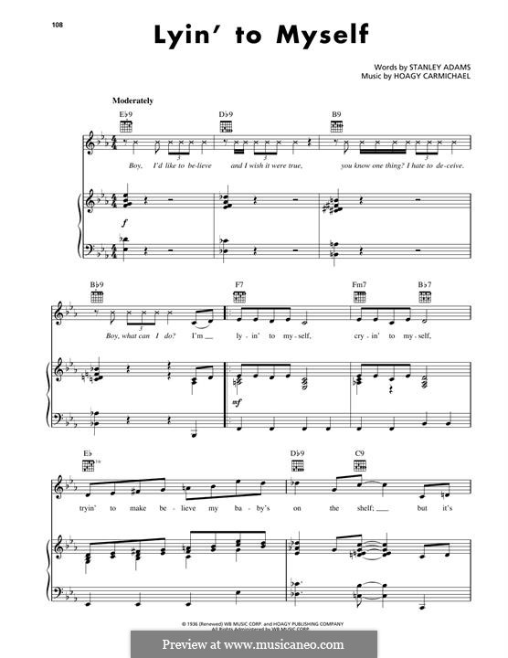 Lyin' To Myself by H. Carmichael - sheet music on MusicaNeo