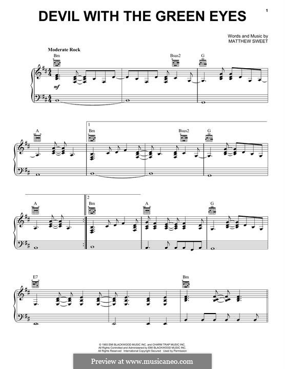 Devil With The Green Eyes by M. Sweet sheet music on MusicaNeo