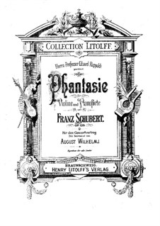 Fantasia for Violin and Piano in C Major, D.934 Op.159: Score by Franz Schubert