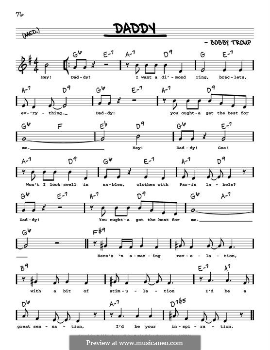 Daddy: Low Voice by Bobby Troup