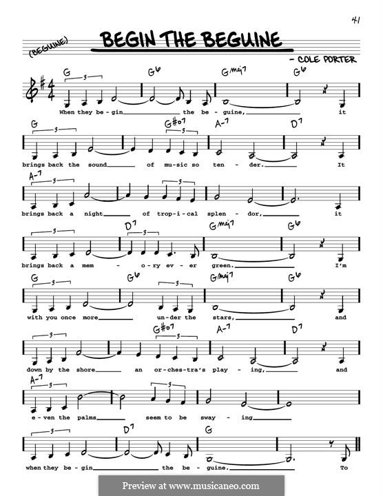 Begin the Beguine: Low Voice by Cole Porter