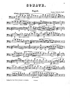 Sonata for Bassoon and Piano, Op.9: Solo part by Gustav Schreck