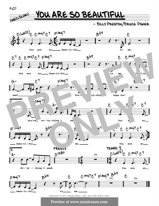 You Are So Beautiful (Joe Cocker): Low Voice by Billy Preston, Bruce Fisher