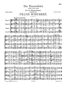 Die Einsiedelei (The Hermitage), D.337: Die Einsiedelei (The Hermitage) by Franz Schubert