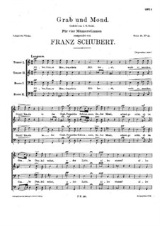 Grab und Mond (Grave and Moon), D.893: Grab und Mond (Grave and Moon) by Franz Schubert