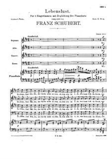 Lebenslust, D.609: Lebenslust by Franz Schubert