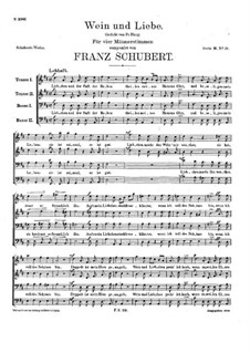 Wein und Liebe (Wine and Love), D.901: Wein und Liebe (Wine and Love) by Franz Schubert