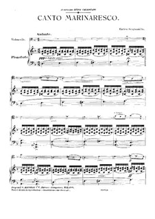 Canto Marinaresco for Cello and Piano: Score by Enrico Scognamillo