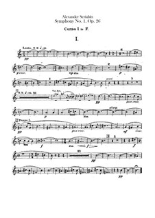 Symphony No.1 in E Major, Op.26: Horns I-II parts by Alexander Scriabin