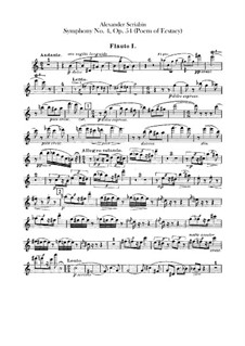 Symphony No.4 in C Major 'The Poem of Ecstasy', Op.54: Flutes parts by Alexander Scriabin