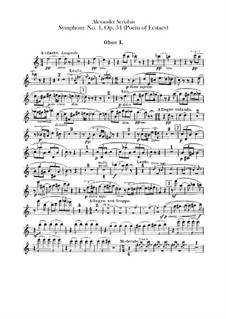 Symphony No.4 in C Major 'The Poem of Ecstasy', Op.54: Oboes and cor anglais parts by Alexander Scriabin