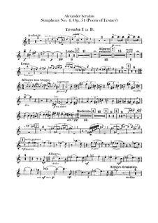 Symphony No.4 in C Major 'The Poem of Ecstasy', Op.54: Trumpets parts by Alexander Scriabin