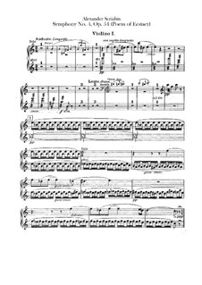 Symphony No.4 in C Major 'The Poem of Ecstasy', Op.54: Violins I part by Alexander Scriabin