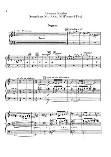 Symphony No.5 'Prometheus. The Poem of Fire', Op.60: Organ part by Alexander Scriabin