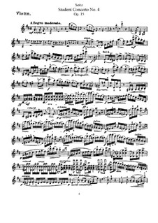 Student Concerto No.4 for Violin and Piano, Op.15: Solo part by Friedrich Seitz