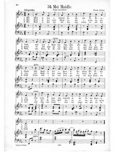 Mei Maidle: Piano-vocal score by Friedrich Silcher