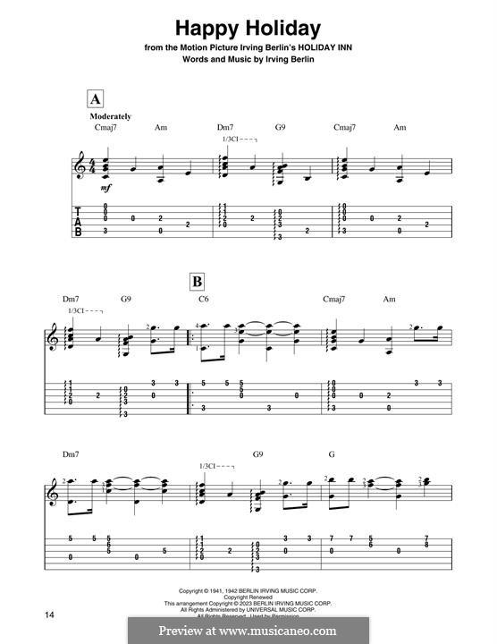 Happy Holiday: For guitar by Irving Berlin