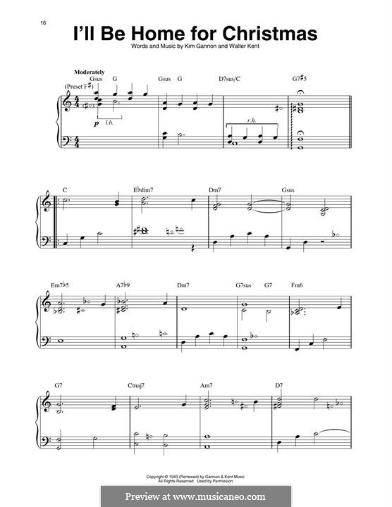 Instrumental version: For harp by Kim Gannon, Walter Kent
