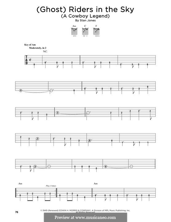 (Ghost) Riders in the Sky (A Cowboy Legend): For guitar by Stan Jones