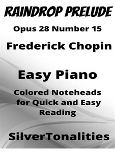 No.15 in D Flat Major: For easiest piano with colored notation by Frédéric Chopin