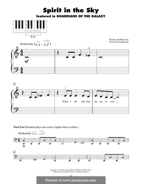 Spirit in the Sky: For piano by Norman Greenbaum