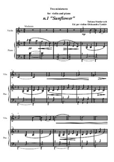 Two miniatures for violin and piano 'Sunflower', 'Iris': Two miniatures for violin and piano 'Sunflower', 'Iris' by Stankovych Tatiana