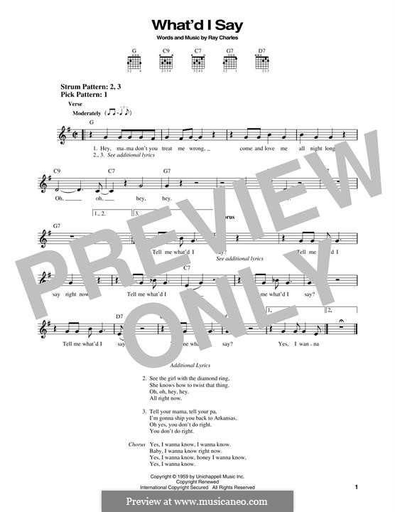 What'd I Say: For guitar by Ray Charles