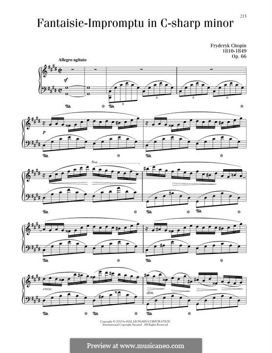 Fantasia-Impromptu in C Sharp Minor, Op.66: For piano by Frédéric Chopin