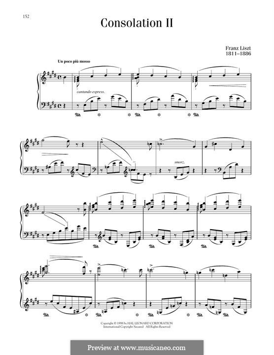 Consolations, S.172: No.2 in E Major by Franz Liszt