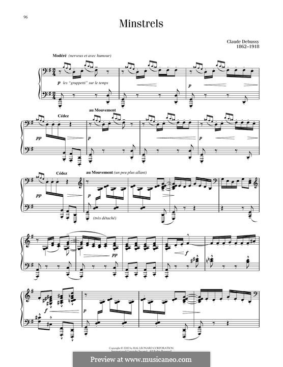 No.12 Minstrels: For piano by Claude Debussy