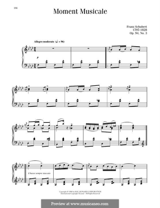 Six Musical Moments, D.780 Op.94: Musical moment No.3 by Franz Schubert