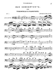 Concert Duo for Cello and Piano, Op.2: Solo part by Arthur Seymour Sullivan