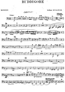 Ruddigore, or The Witch's Curse: Bassoon part by Arthur Seymour Sullivan