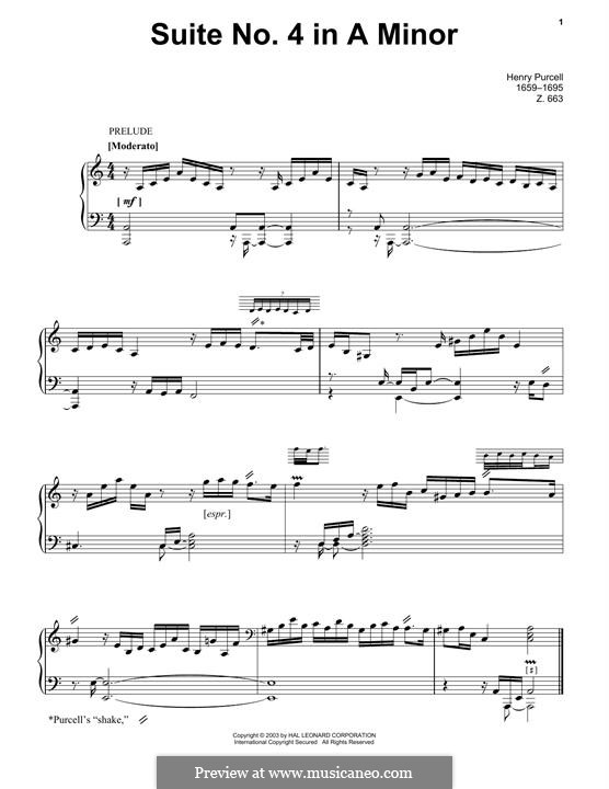 Suite No.4 in A Minor, Z.663: Suite No.4 in A Minor by Henry Purcell