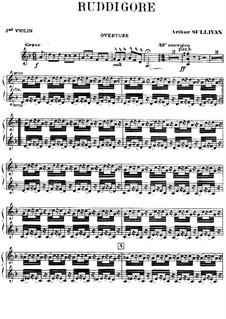 Ruddigore, or The Witch's Curse: Violin II part by Arthur Seymour Sullivan