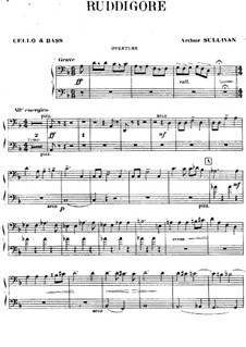 Ruddigore, or The Witch's Curse: Cello and double bass part by Arthur Seymour Sullivan