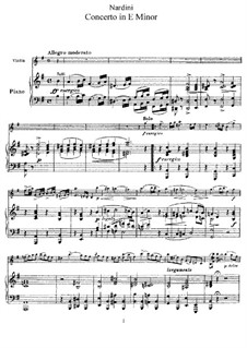 Concerto for Violin and Orchestra in E Minor: Arrangement for violin and piano by Pietro Nardini