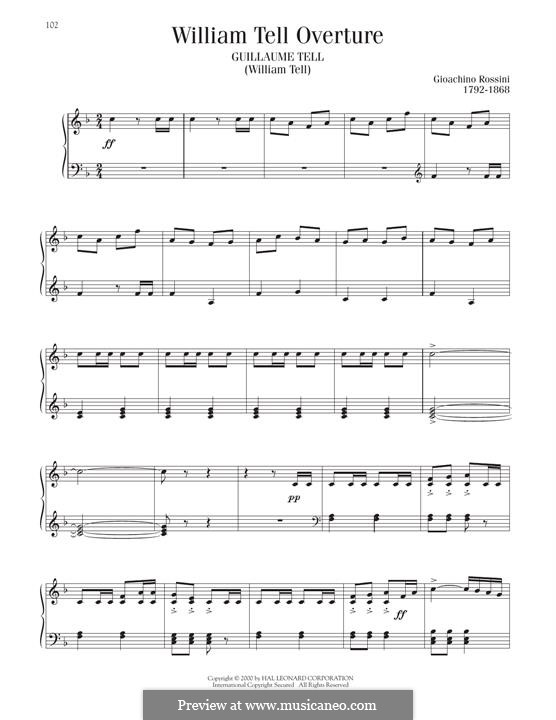 Overture (Printable Scores): For piano by Gioacchino Rossini