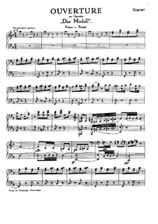 Overture to 'The Model': For salon orchestra – piano part by Franz von Suppé