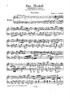 Overture to 'The Model': For piano by Franz von Suppé