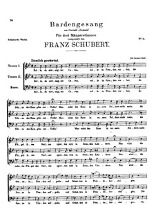 Bardengesang (Bard's Song), D.147: Vocal score by Franz Schubert