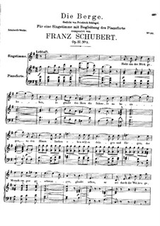 Die Berge (The Mountains), D.634 Op.57 No.2: For voice and piano by Franz Schubert