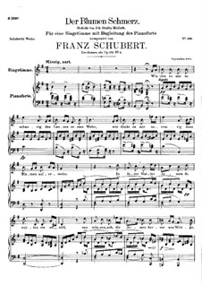 Der Blumen Schmerz (The Flowers Pain), D.731 Op.173 No.4: For voice and piano by Franz Schubert